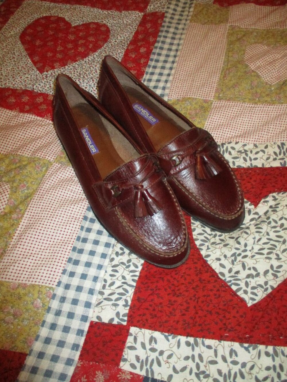 Sandler of Boston  leather upper tasselled slip-on shoes  Like New